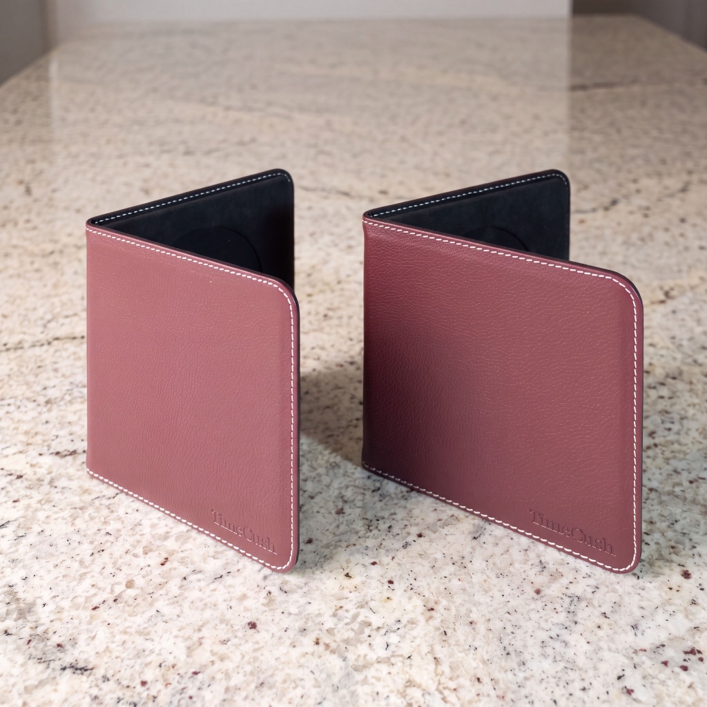 TimeCush standing open, showing the soft Alcantara interior.