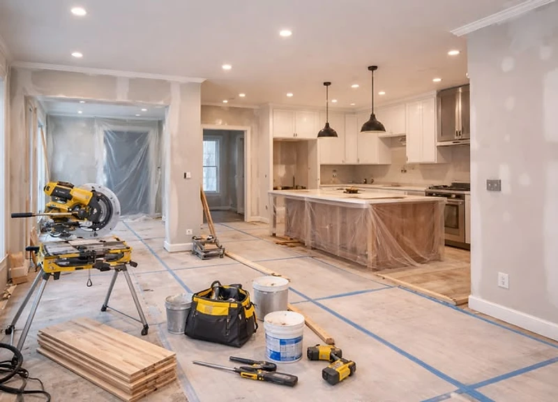 Restoration work in a home