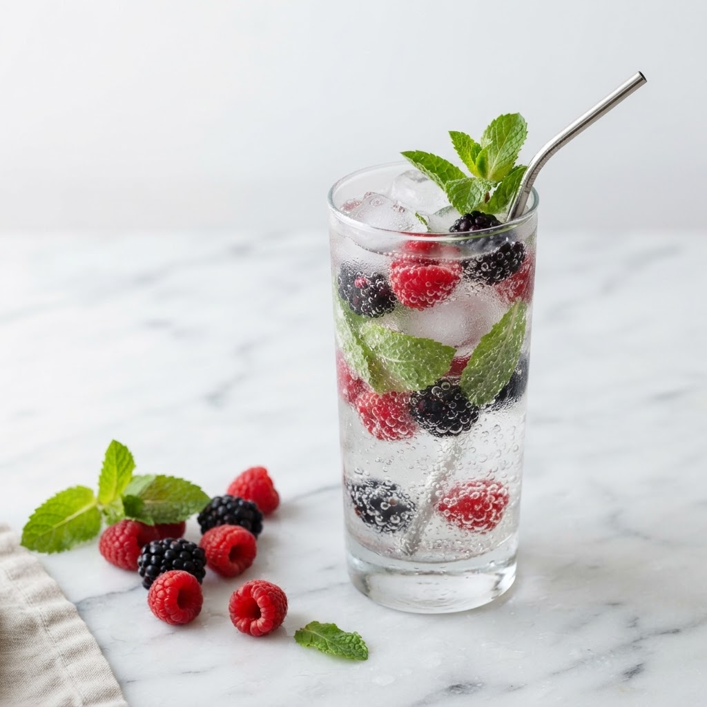 Soda Water & Fresh Berries