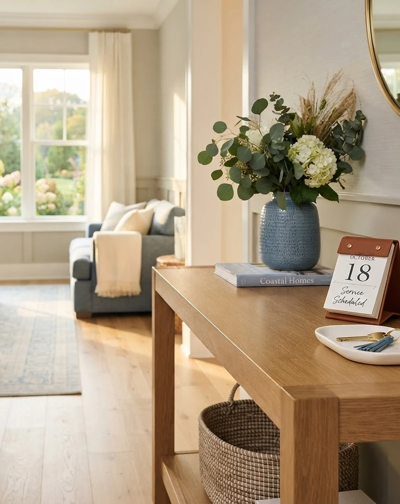 Bright, spotless home ready for a scheduled clean