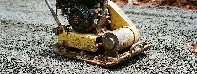 Compacted base at a finished walk-around