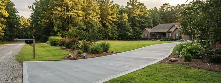 Fresh broom-finished concrete