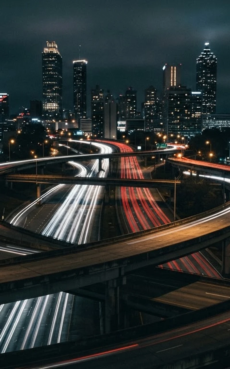 Atlanta highway at night
