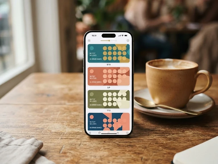 Smartphone showing a digital Cashews stamp card