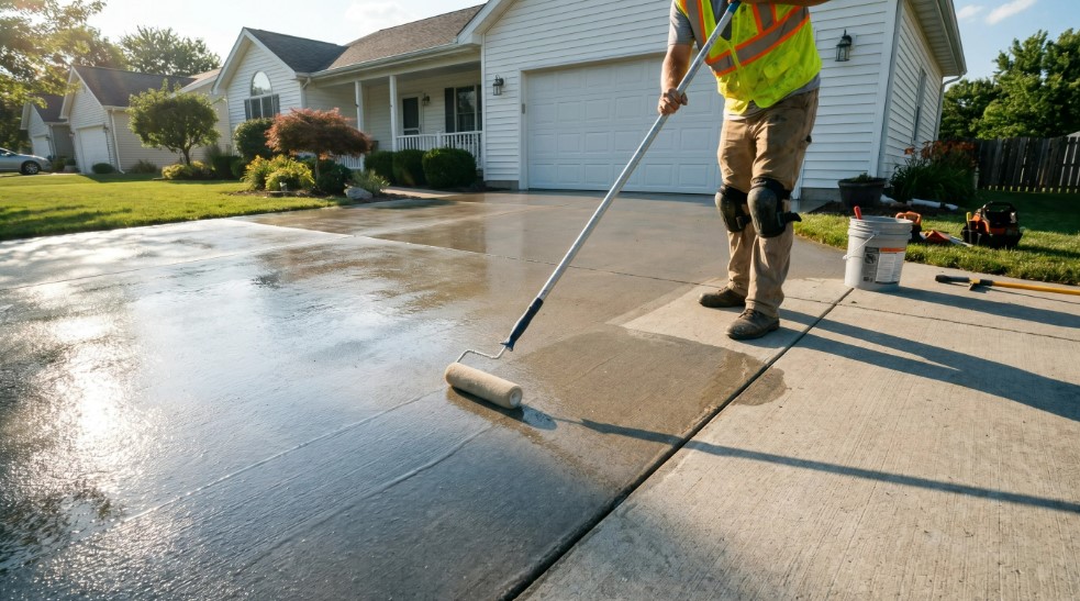 Deep-Clean Stain Removal & Weather-Guard Concrete Sealing
