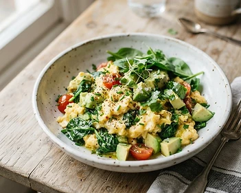 Avocado & Spinach Scramble