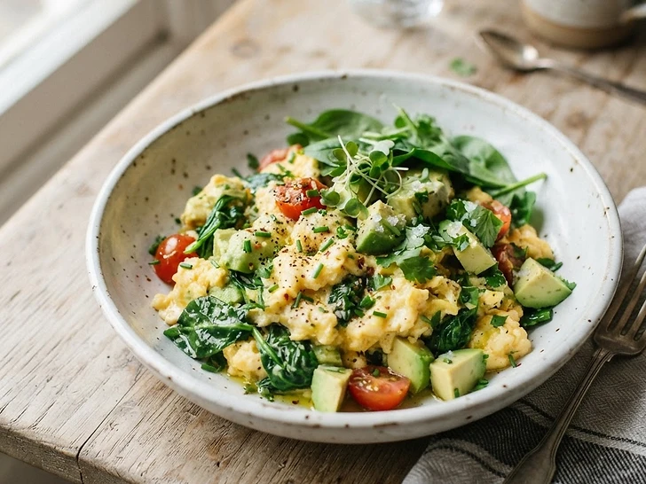Avocado & Spinach Scramble
