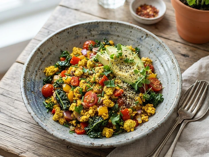 Turmeric Spiced Tofu Breakfast Scramble