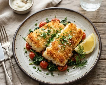 Air Fryer Crispy Turmeric Cod Fillets