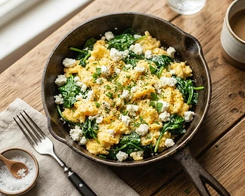 Spinach And Feta Breakfast Scramble