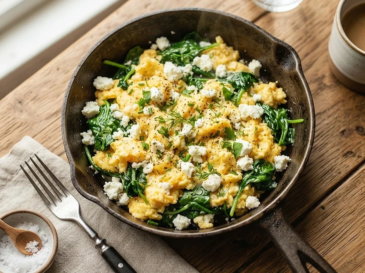 Spinach And Feta Breakfast Scramble