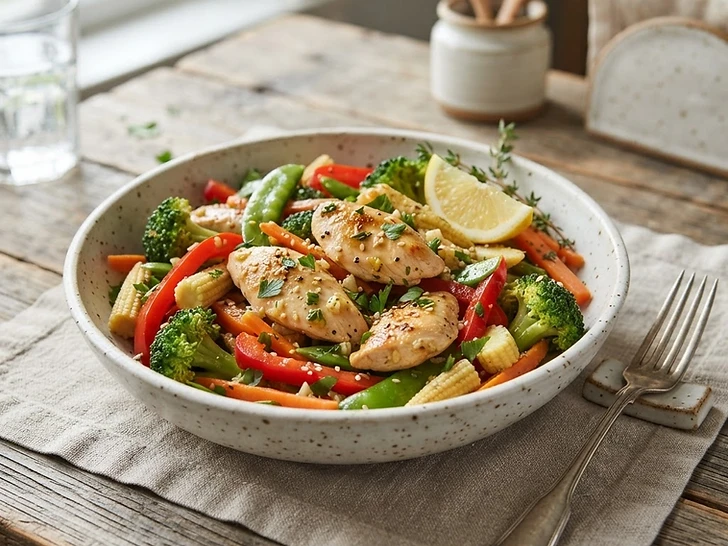 Lemon Garlic Chicken Stir-Fry with Mixed Vegetables