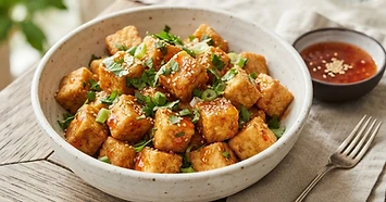 Air Fryer Tofu with Sweet Chili Sauce — diabetic-friendly recipe