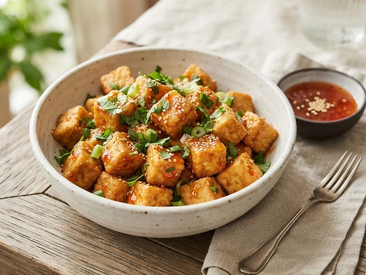 Air Fryer Tofu with Sweet Chili Sauce