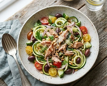 Lemon Garlic Zucchini and Tuna Salad