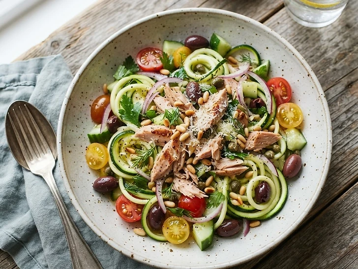Lemon Garlic Zucchini and Tuna Salad