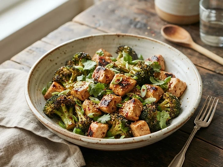 Sheet Pan Chicken and Broccoli with Garlic Soy Glaze