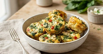 Mini Egg Muffins with Spinach and Feta — diabetic-friendly recipe
