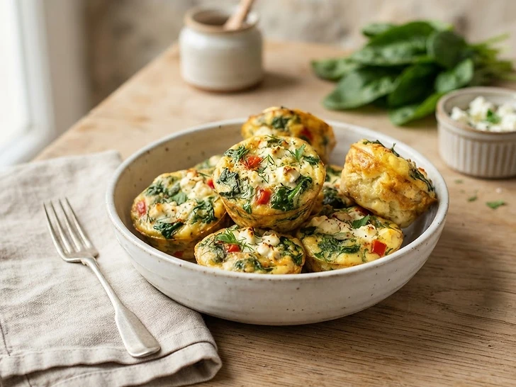Mini Egg Muffins with Spinach and Feta