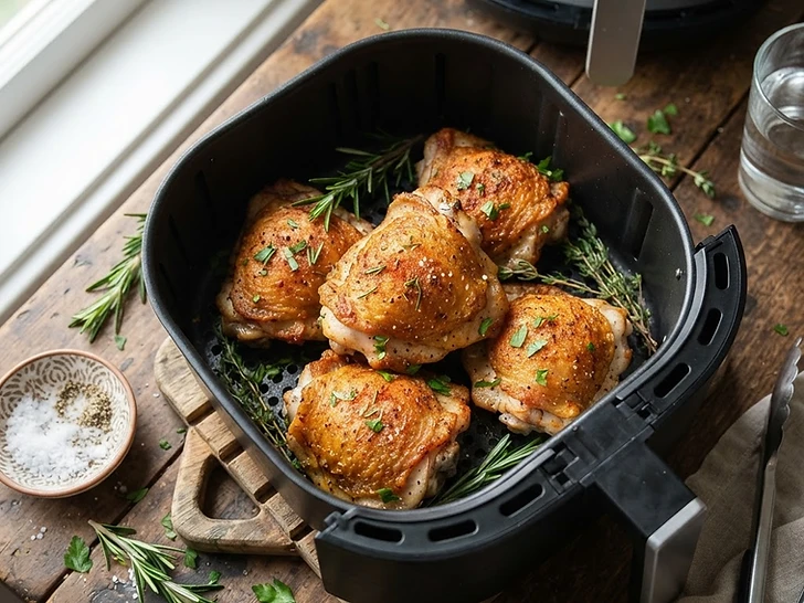 Air Fryer Garlic Herb Chicken Thighs