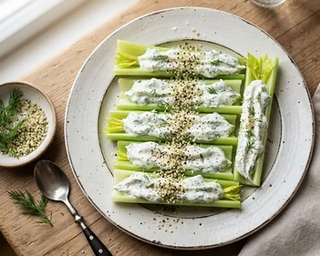 Creamy Dill And Cucumber Celery Bites