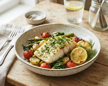 Baked Cod with Lemon and Herbs