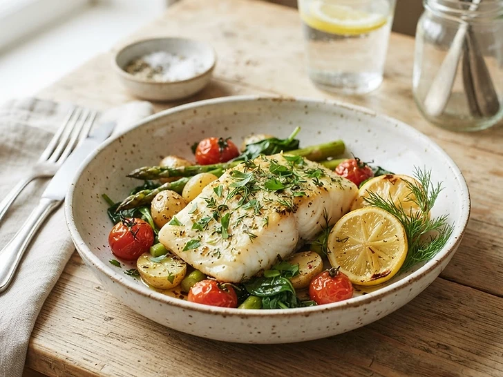 Baked Cod with Lemon and Herbs