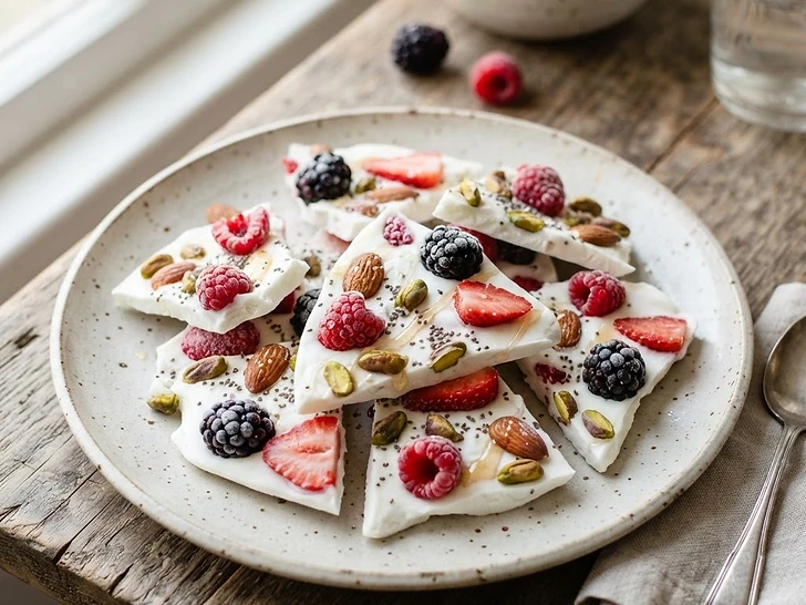 Greek Yogurt Bark with Berries and Nuts
