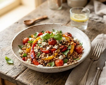 Roasted Pepper and Farro Salad