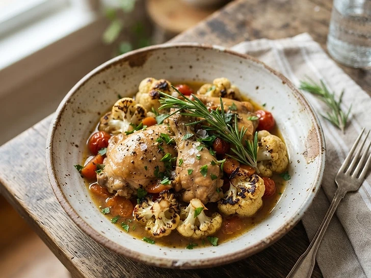 Slow Cooker Herbed Chicken And Cauliflower