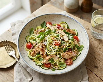 Zucchini Noodle Garlic Chicken