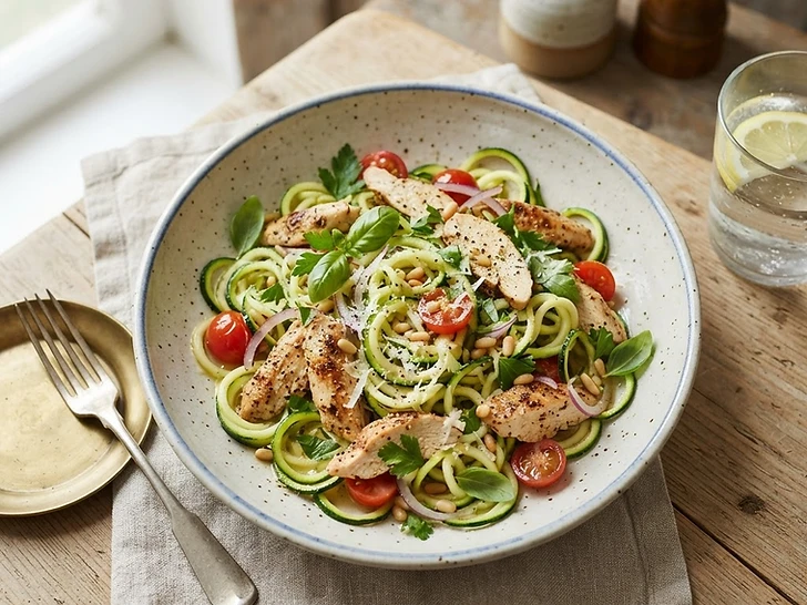 Zucchini Noodle Garlic Chicken
