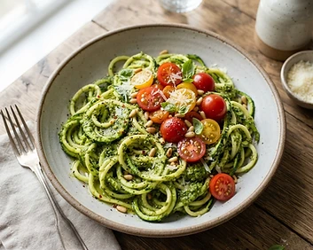 Low Carb Zucchini Noodles With Pesto