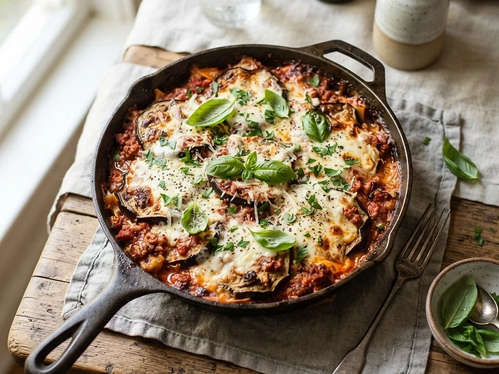 Low Carb Eggplant Lasagna Skillet
