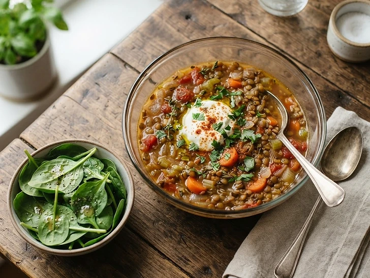 Meal Prep Lentil And Spinach Soup