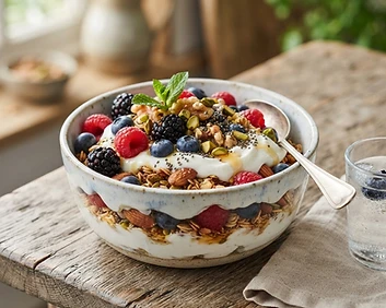 Greek Yogurt Parfait with Berries and Nuts