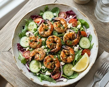 High Protein Grilled Shrimp Salad