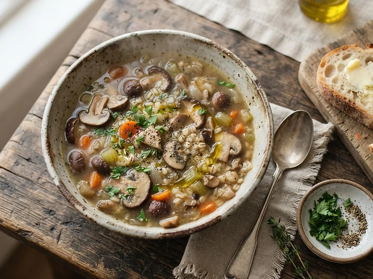 Hearty Mushroom And Barley Soup