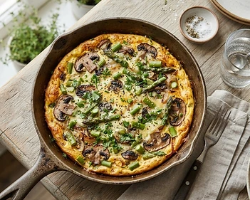 Savory Mushroom And Asparagus Egg White Frittata