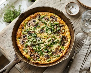 Savory Mushroom And Asparagus Egg White Frittata