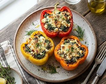 Spinach And Feta Stuffed Peppers