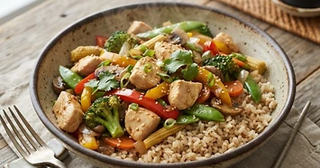 Chicken and Vegetable Stir-Fry with Brown Rice — diabetic-friendly recipe