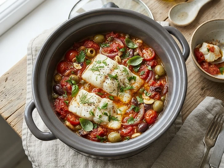 Slow Cooker Mediterranean White Fish