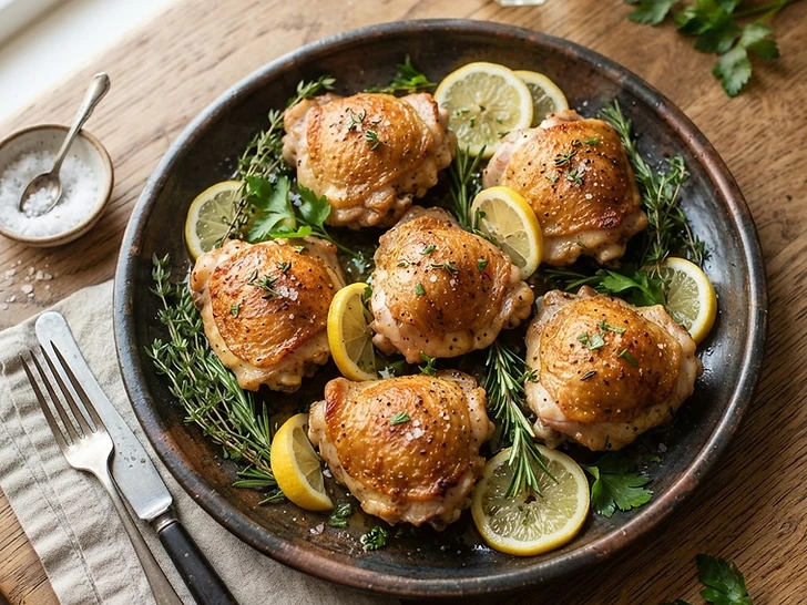 Lemon Herb Roasted Chicken Thighs