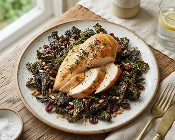 Herb Roasted Chicken And Kale