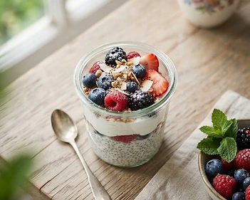 High Fiber Chia Seed Berry Parfait