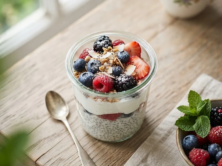 High Fiber Chia Seed Berry Parfait