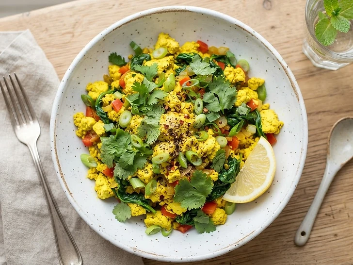 Quick Cilantro Lime Tofu Scramble