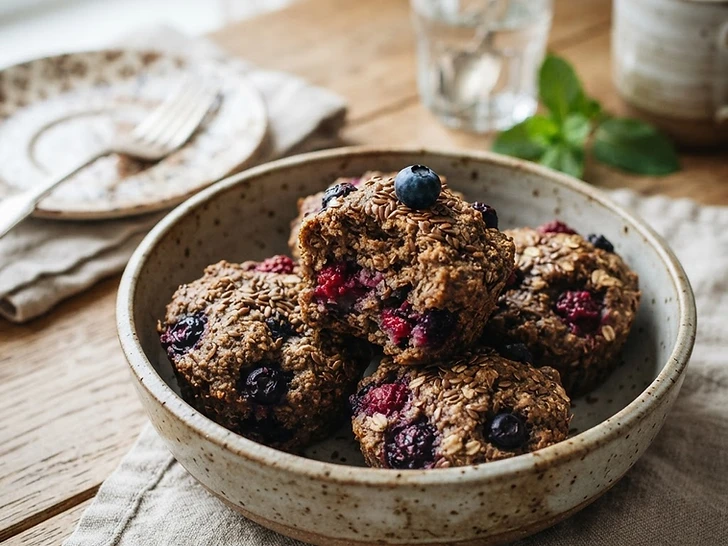Flaxseed and Berry Muffins