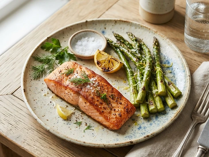 Pan-Seared Salmon With Asparagus